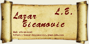 Lazar Bicanović vizit kartica